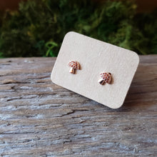 Load image into Gallery viewer, Rose Gold Plated Mushroom Studs

