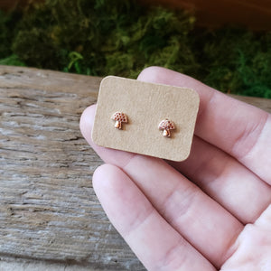 Rose Gold Plated Mushroom Studs