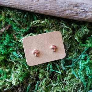 Rose Gold Plated Mushroom Studs