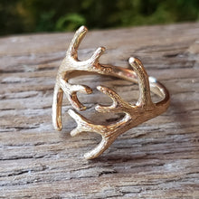 Load image into Gallery viewer, Bronze Adjustable Antler Ring
