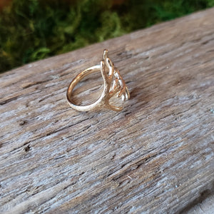 Bronze Adjustable Antler Ring