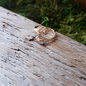 Bronze Adjustable Leaf Ring