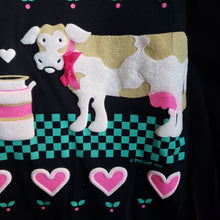 Load image into Gallery viewer, 80s Vintage Collared Cow Print Tee

