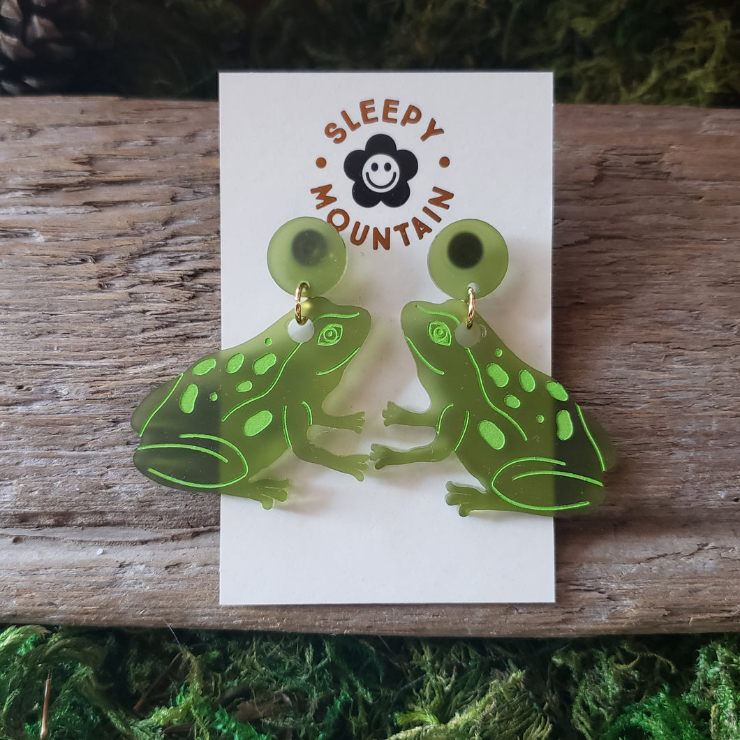 Acrylic Frog Dangle Earrings
