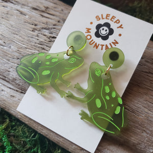 Acrylic Frog Dangle Earrings