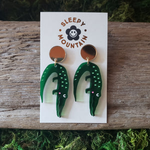 Acrylic Alligator Dangle Earrings