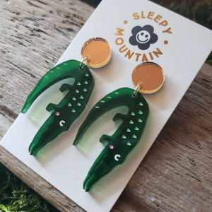 Acrylic Alligator Dangle Earrings