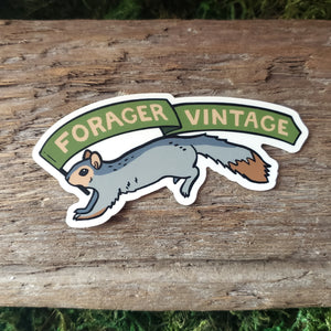 "Forager Vintage" Squirrel Vinyl Sticker