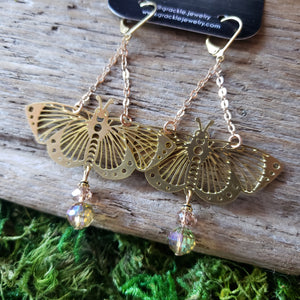 Butterfly Brass Dangle Earrings