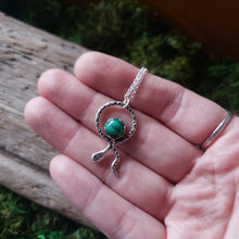 Load image into Gallery viewer, Malachite Snake Sterling Silver Pendant
