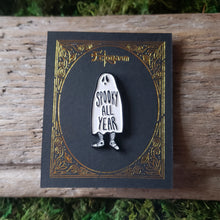 Load image into Gallery viewer, &quot;Spooky All Year&quot; Ghost Enamel Pin
