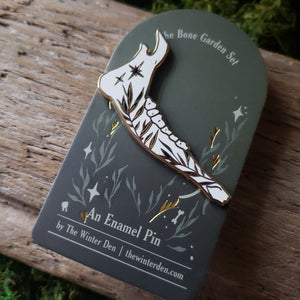 Botanical Deer Jawbone Enamel Pin