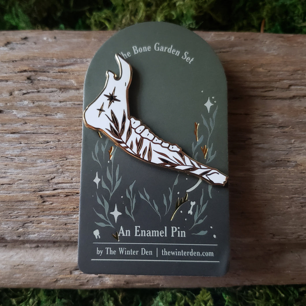 Botanical Deer Jawbone Enamel Pin