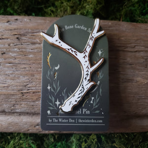 Botanical Deer Antler Enamel Pin