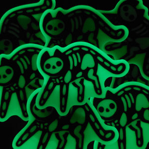 Glowing Skeleton Cat Sticker