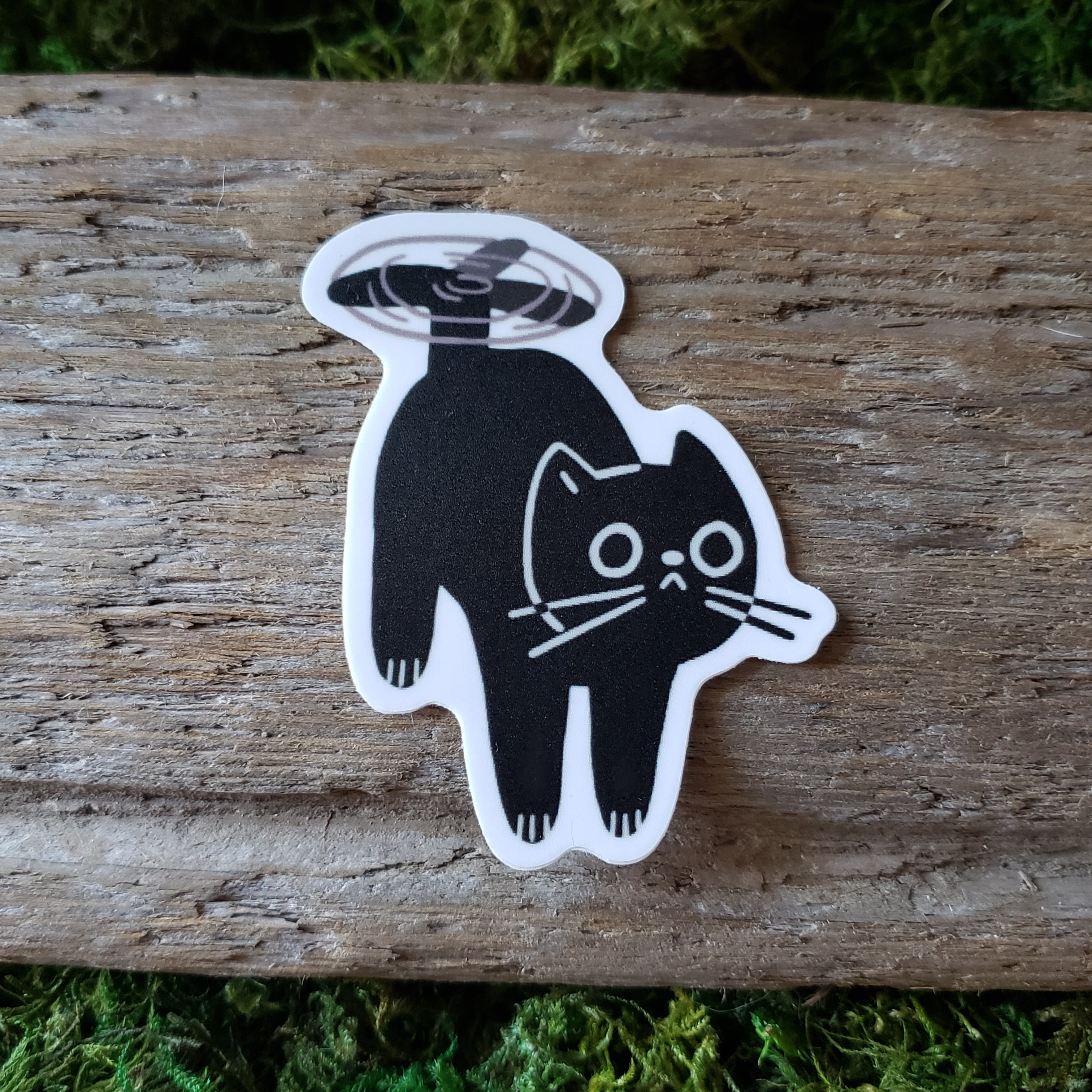 Helicopter Cat Vinyl Sticker