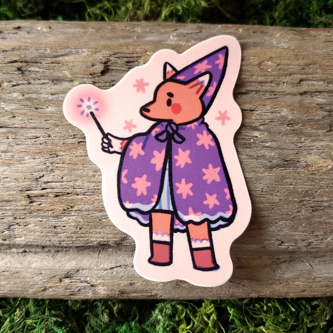 Little Wizard Fox Vinyl Sticker