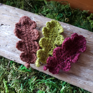 Crochet Oak Leaf Hairclip