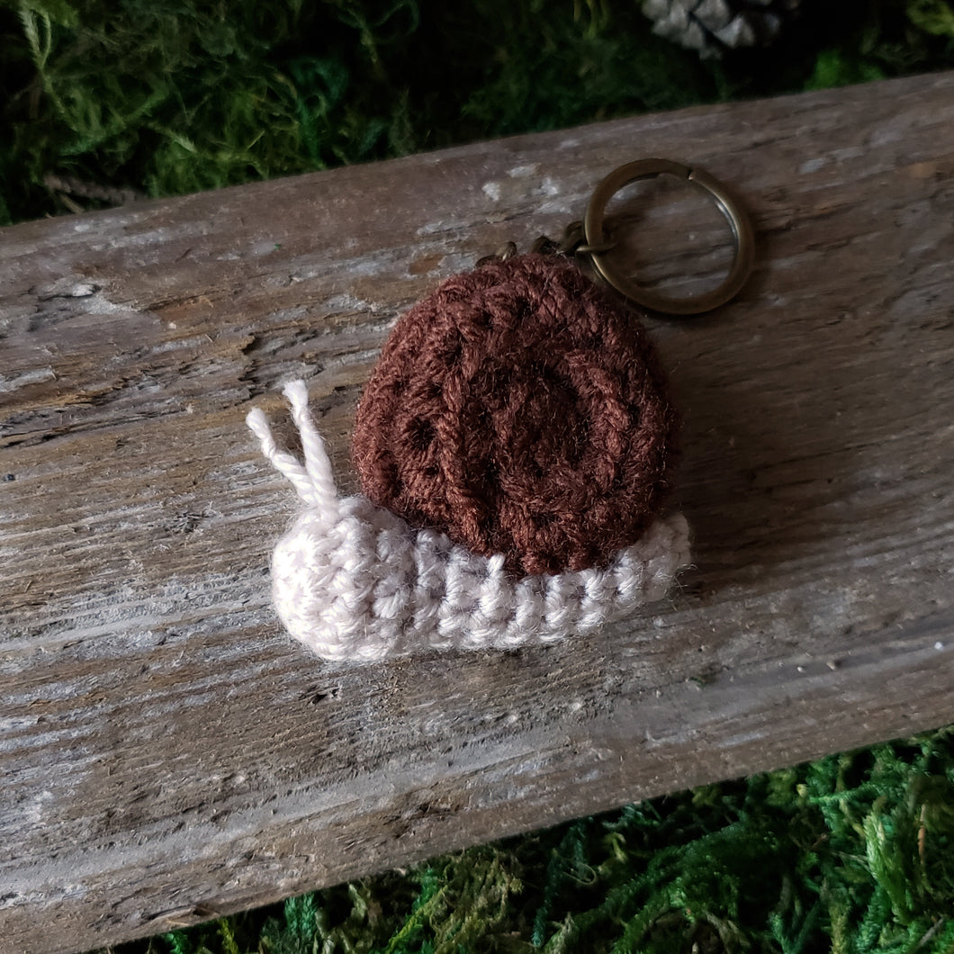 Crochet Snail Plush Keychain