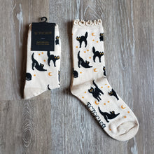 Load image into Gallery viewer, Black Cat Ruffle Socks
