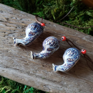 Ceramic Snail Whistle Necklace