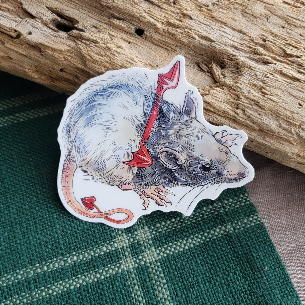 Devil Rat Vinyl Sticker