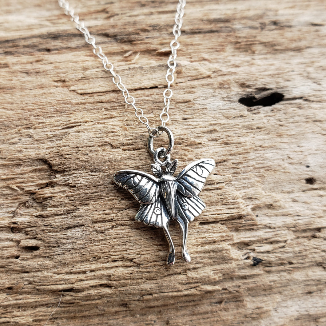 Sterling Silver Luna Moth Necklace