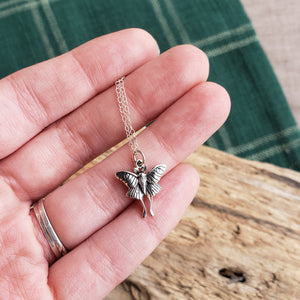 Sterling Silver Luna Moth Necklace