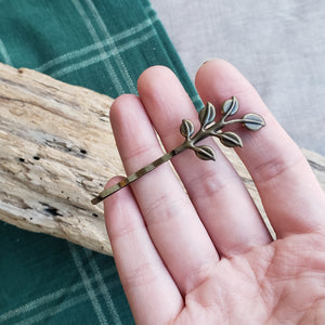 Tiny Brass Branch Hairpin