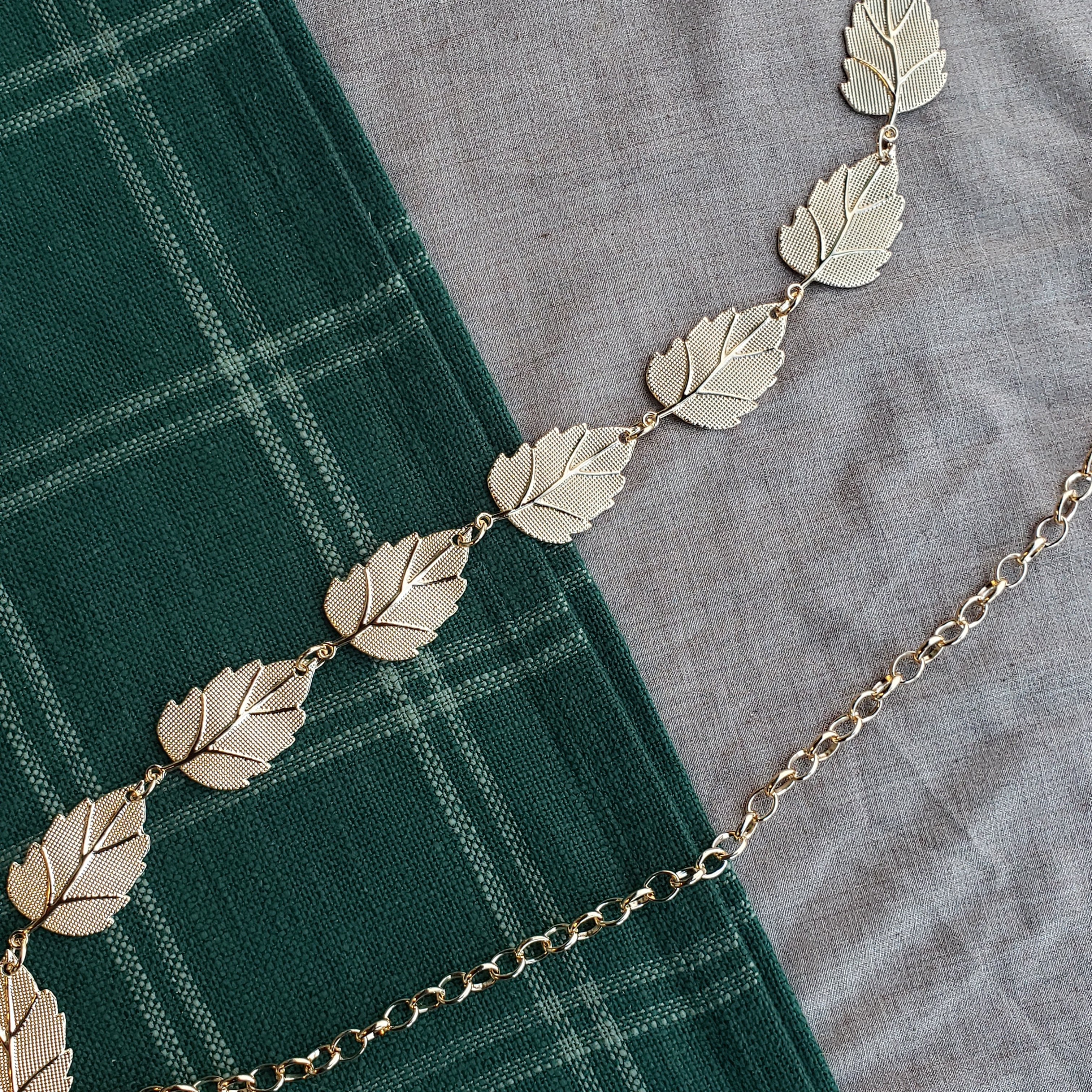 Gold & Silver Leaf Chain Belt
