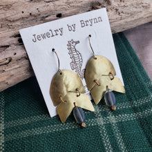 Load image into Gallery viewer, Handmade Brass &amp; Labradorite Earrings
