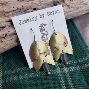 Handmade Brass & Labradorite Earrings