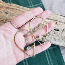 Load image into Gallery viewer, Handmade Brass &amp; Herkimer Earrings
