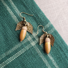 Load image into Gallery viewer, Brass-toned Acorn Earrings
