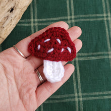 Load image into Gallery viewer, Crochet Mushroom Hairclip
