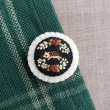 Load image into Gallery viewer, Embroidered Floral Hedgehog Brooch
