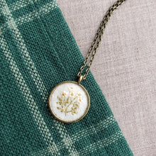 Load image into Gallery viewer, Tiny Embroidered White Wildflower Necklace
