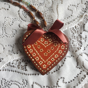 Chunky Wooden Heart Necklace