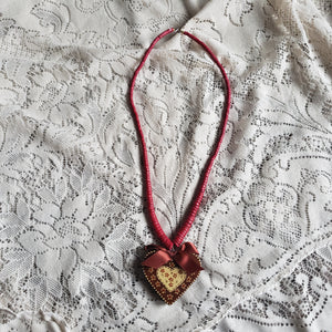 Chunky Wooden Heart Necklace
