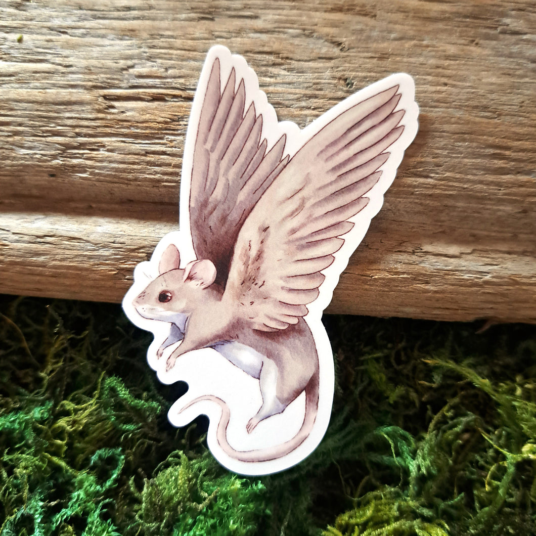 Winged Mouse Vinyl Sticker