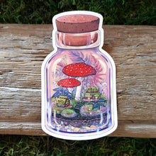 Load image into Gallery viewer, Terrarium Mushroom Village Clear Vinyl Sticker
