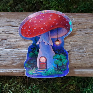 Amanita House Holographic Vinyl Sticker