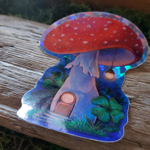 Amanita House Holographic Vinyl Sticker