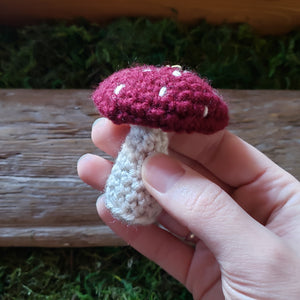Crochet Mushroom Plush Keychain
