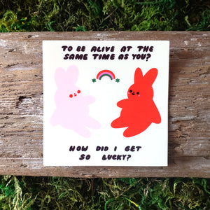 "Alive with You" Rabbits Vinyl Sticker