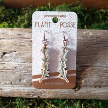 Load image into Gallery viewer, Rosemary Sprig Wooden Earrings

