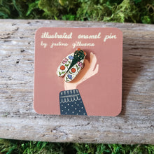 Load image into Gallery viewer, Floral Cicada Enamel Pin
