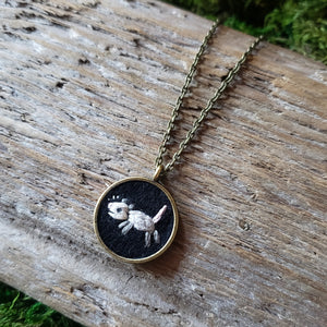 Tiny Embroidered Opossum Necklace