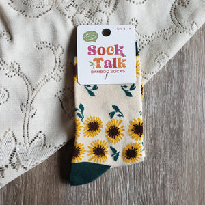 Sunflower Pattern Bamboo Socks