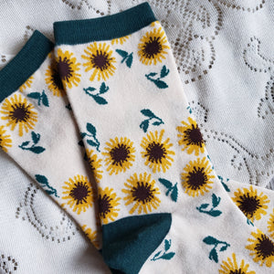 Sunflower Pattern Bamboo Socks